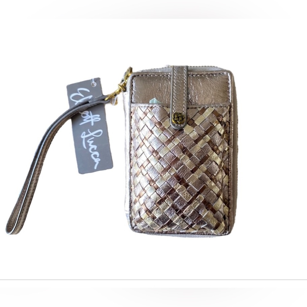 ELLIOTT LUCA Women’s Lucca Smartphone Metallic Multi Leather Wristlet NWT